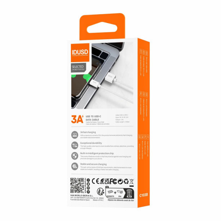 Câble USB-C Blanc 1m 3A - IDUSD