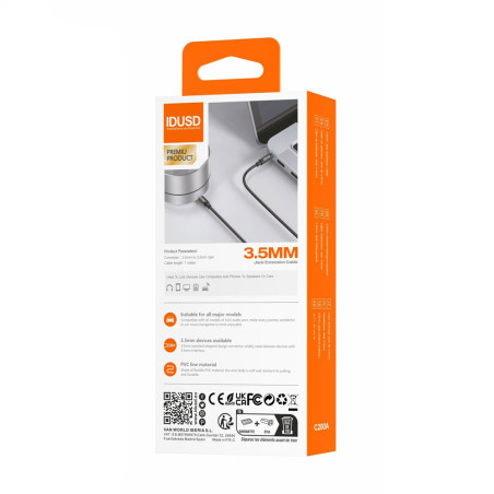 Cable jack to jack 3,5mm noir - IDUSD