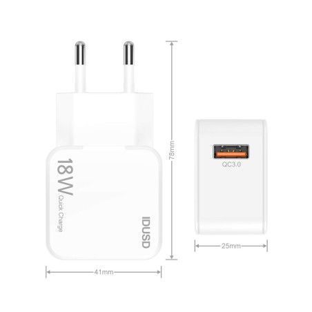 Pack chargeur USB-C Blanc 3A 18W - IDUSD