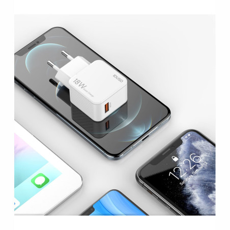 Pack chargeur USB-C Blanc 3A 18W - IDUSD