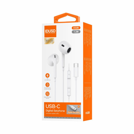 Ecouteurs USB-C avec kit mains-libres Blanc - IDUSD