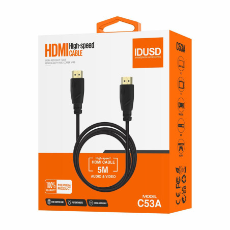Cable HDMI 1.4 5 mètres avec packaging