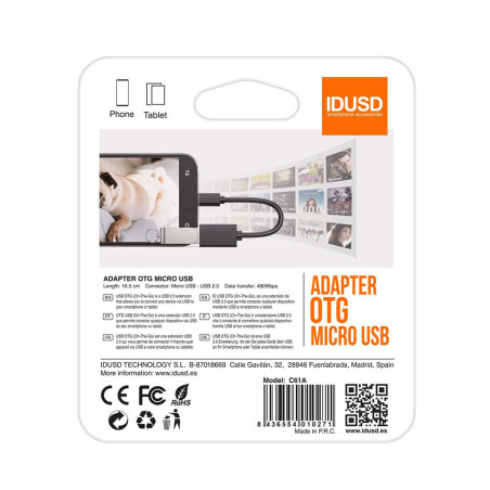 Adaptateur micro-USB vers USB Noir - IDUSD