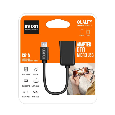 Adaptateur micro-USB vers USB Noir - IDUSD