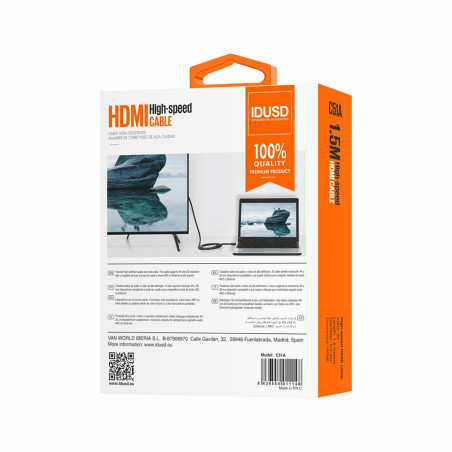 Cable HDMI 1.4 1,5mètres - IDUSD