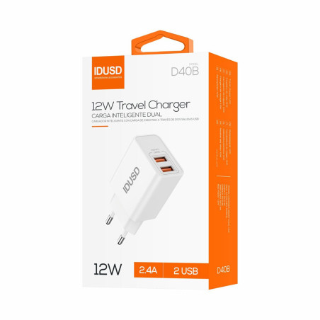 Prise secteur USB 2 ports 12W 2.4A - IDUSD