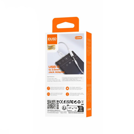Adaptateur USB-C vers prise jack (3,5mm) - IDUSD