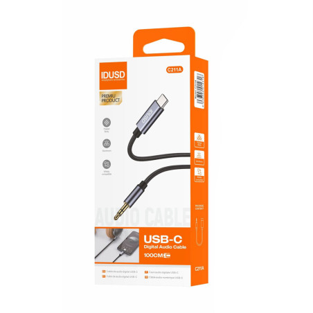 Câble USB-C vers prise jack (3,5mm) tressé 1m - IDUSD