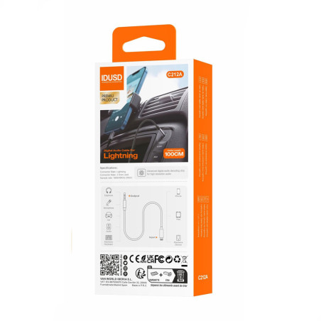 Câble lightning vers prise jack (3,5mm) tressé 1m - IDUSD