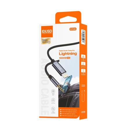 Câble lightning vers prise jack (3,5mm) tressé 1m - IDUSD