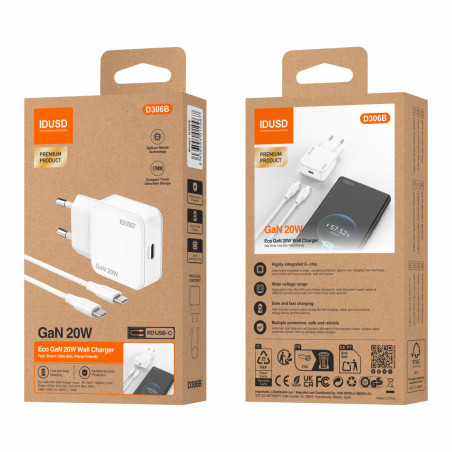 Chargeur complet USB-C Blanc 20W - IDUSD
