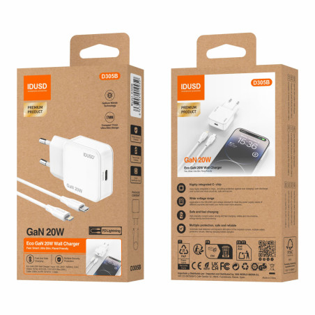 Chargeur complet USB-C vers Lightning 20W - IDUSD