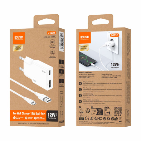 Chargeur complet 2-en-1 USB-C 12W - IDUSD