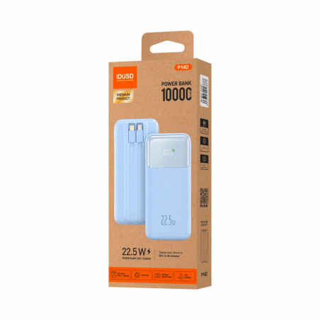 Batterie externe Fast Charge 22,5W - 10000 mAh bleu - IDUSD