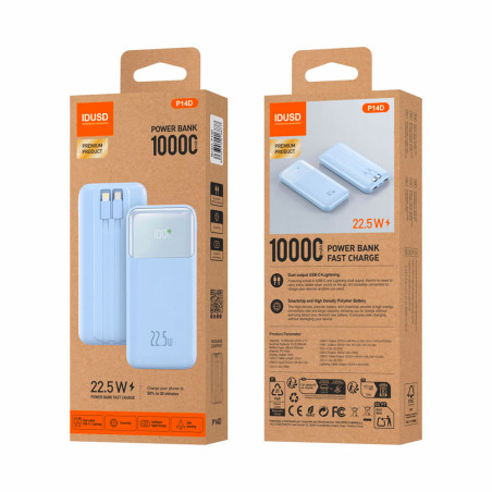 Batterie externe Fast Charge 22,5W - 10000 mAh bleu - IDUSD