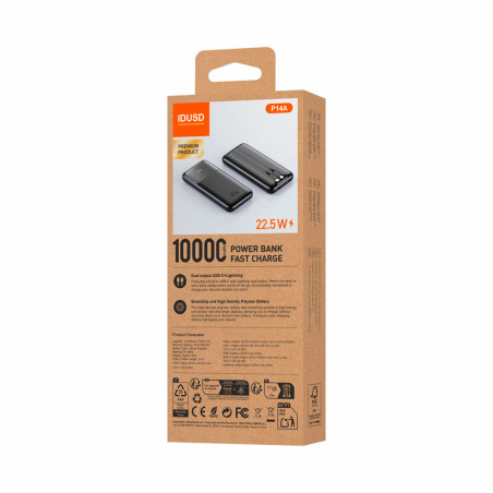 Batterie externe Fast Charge 22,5W - 10000 mAh noir - IDUSD