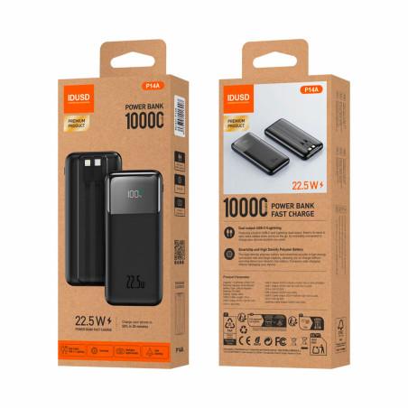 Batterie externe Fast Charge 22,5W - 10000 mAh noir - IDUSD