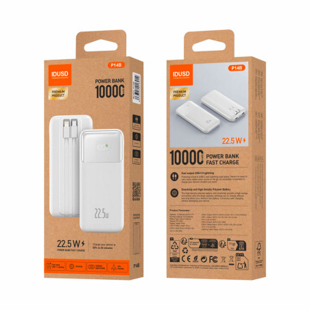Batterie externe Fast Charge 22,5W - 20000 mAh blanc - IDUSD