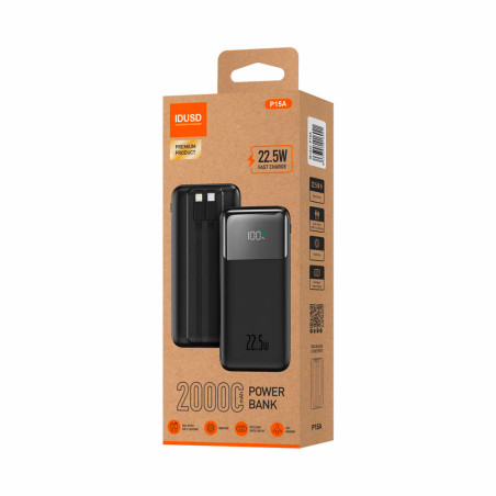 Batterie externe Fast Charge 22,5W - 20000 mAh noir - IDUSD
