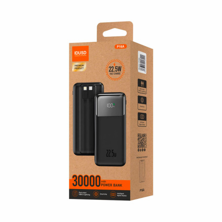 Batterie externe Fast Charge 22,5W - 30000 mAh noir - IDUSD