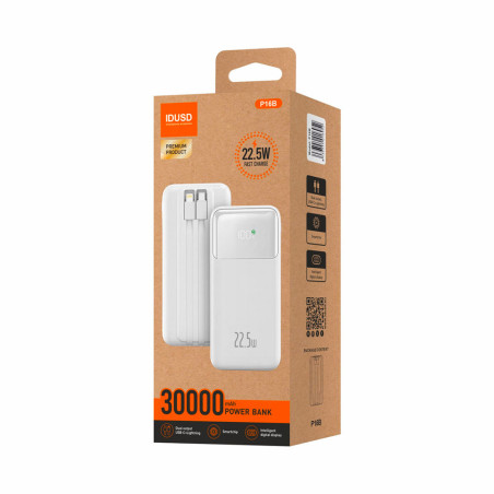 Batterie externe Fast Charge 22,5W - 30000 mAh blanc - IDUSD