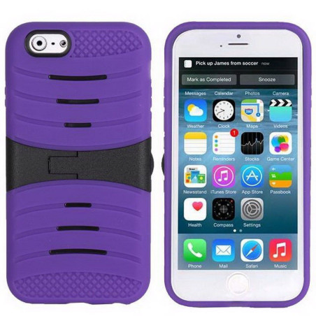 Coque anti-choc support vidéo iPhone 6 violet