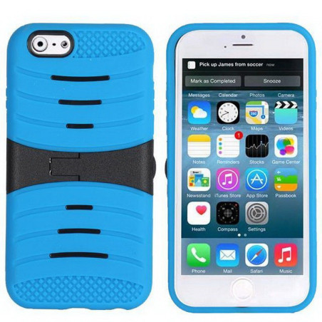 Coque anti-choc support vidéo iPhone 6 bleue