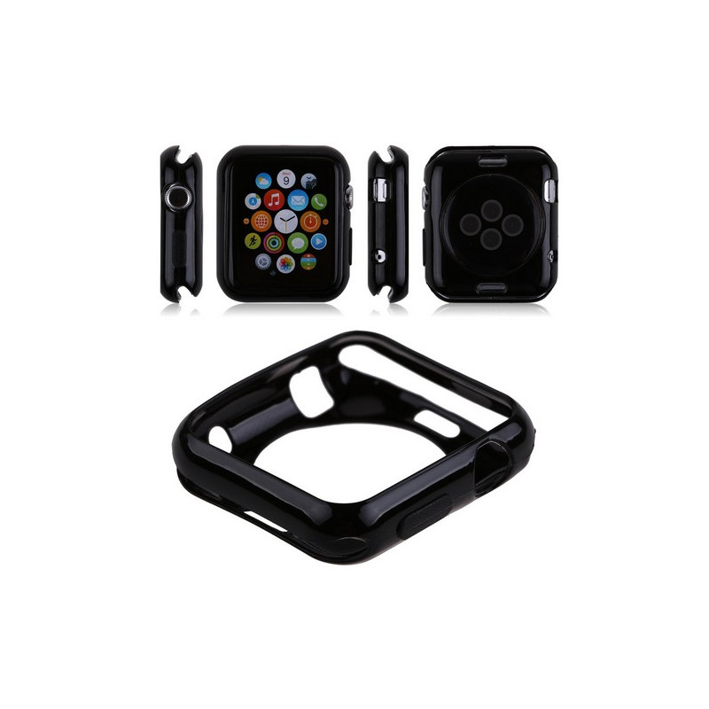 Coque silicone Apple Watch 42mm Noir