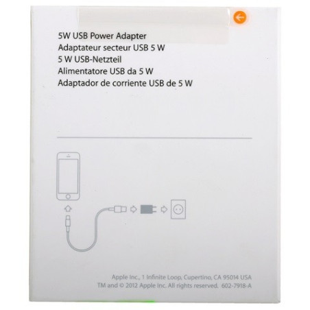 Chargeur secteur 5W d'origine Apple avec packaging